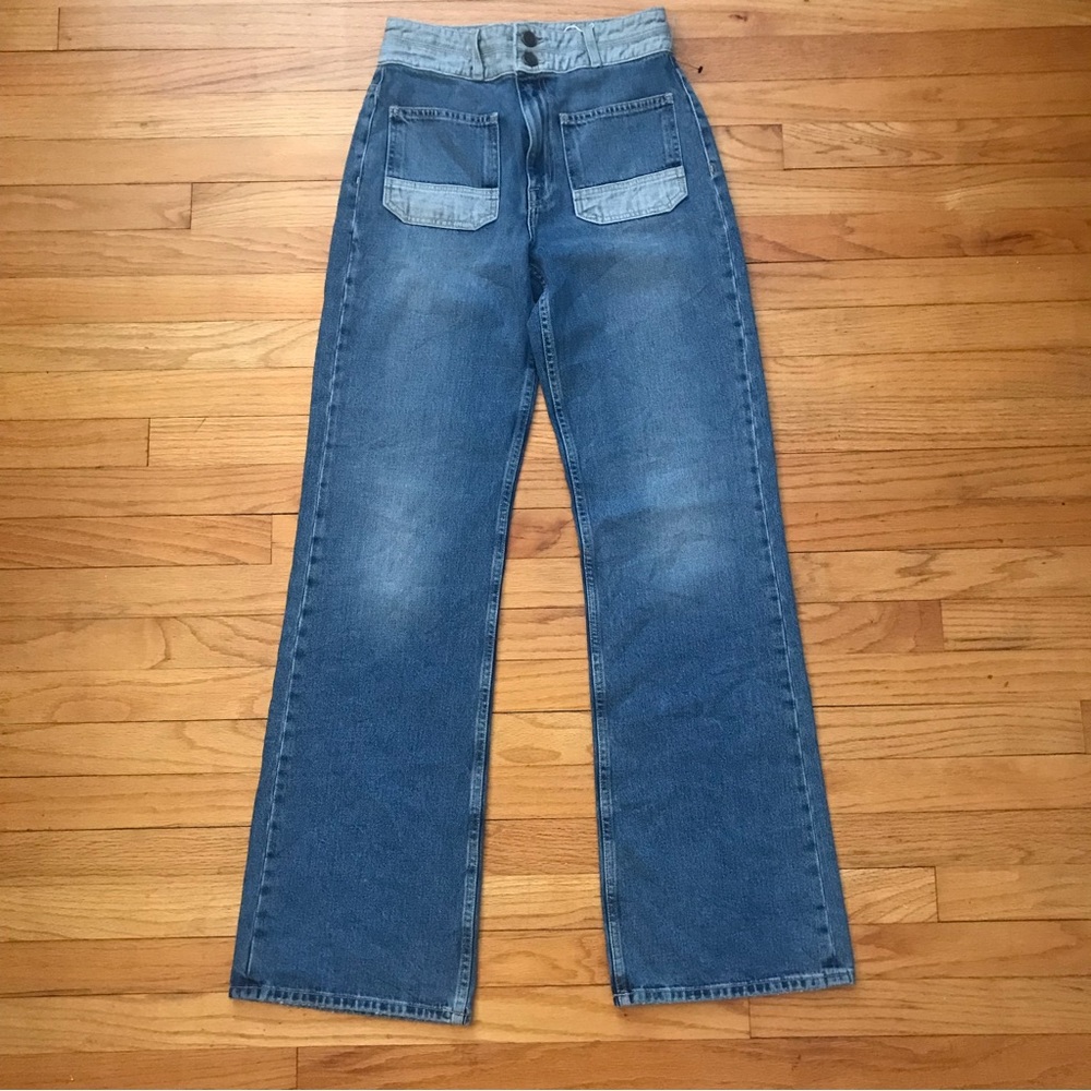 Joie Womens Gabriel Thames Wide Leg Jeans